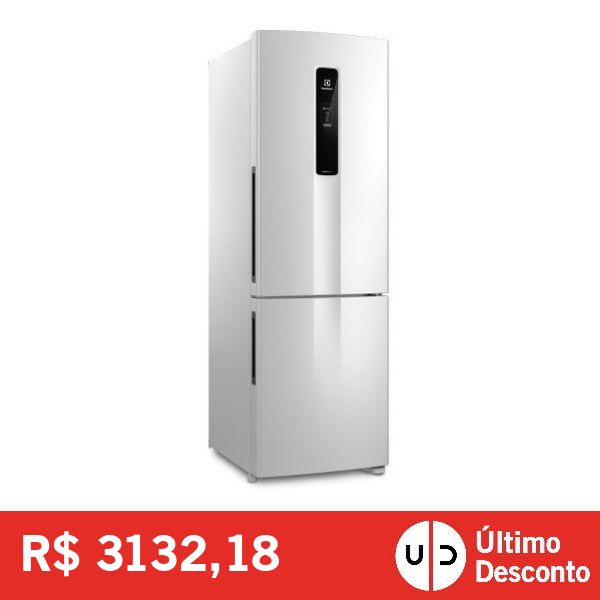 Geladeira/Refrigerador Electrolux Frost Free Inverse Branco 400L Bottom Freezer Efficient DB44